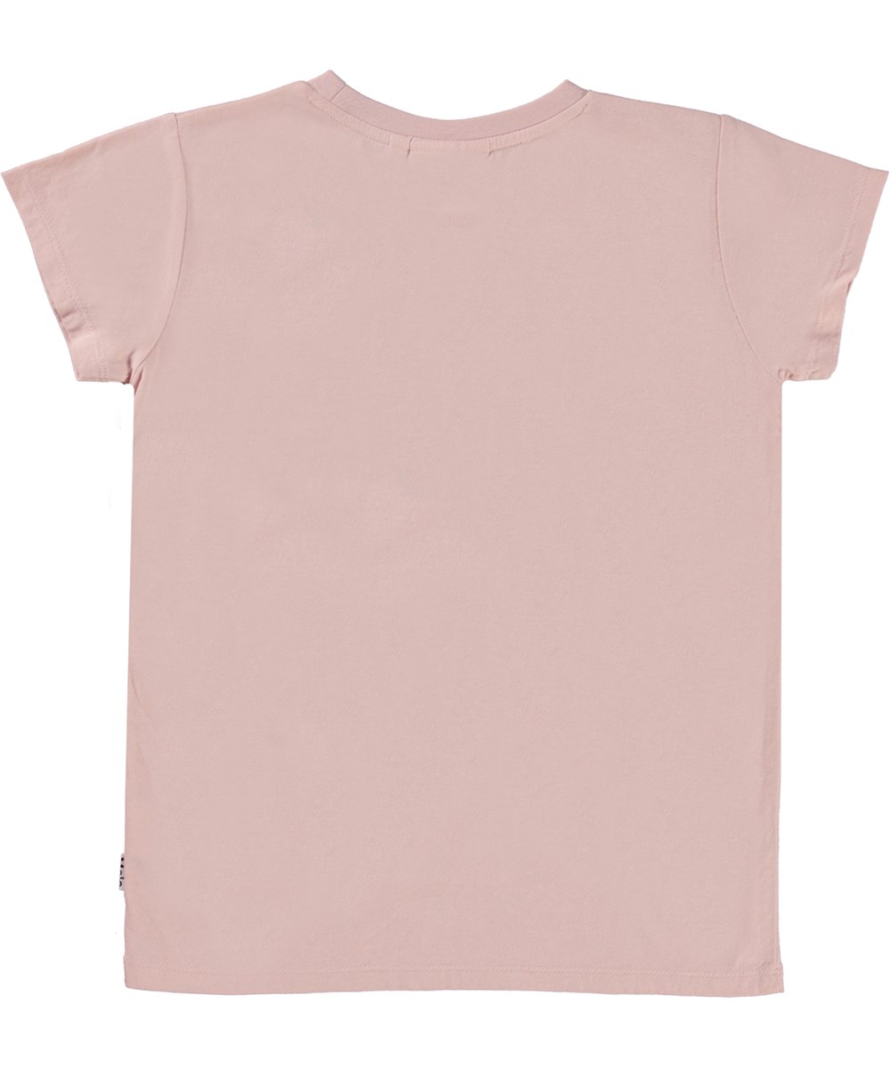 Ranva - Little Heart - Roze biologische t-shirt met hartjes kunstwerk