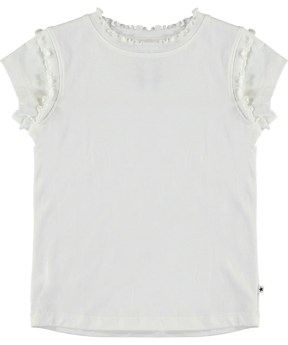 Rasa - White Star - Witte top met ruches