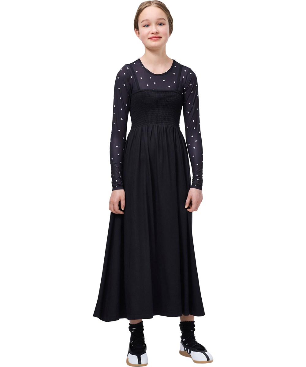 Rasha - Confetti_Black - Kinder longsleeve met hartjesprint