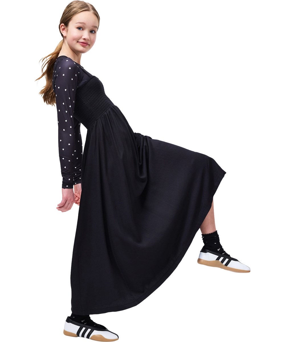 Rasha - Confetti_Black - Kinder longsleeve met hartjesprint