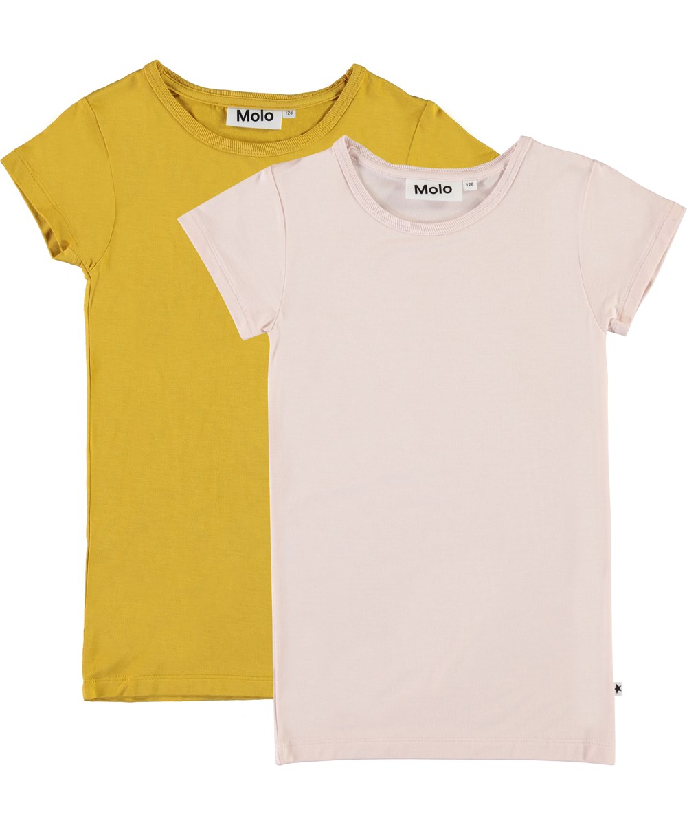 Rasmine 2-Pack - Peach Blossom - Gele en roze t-shirt