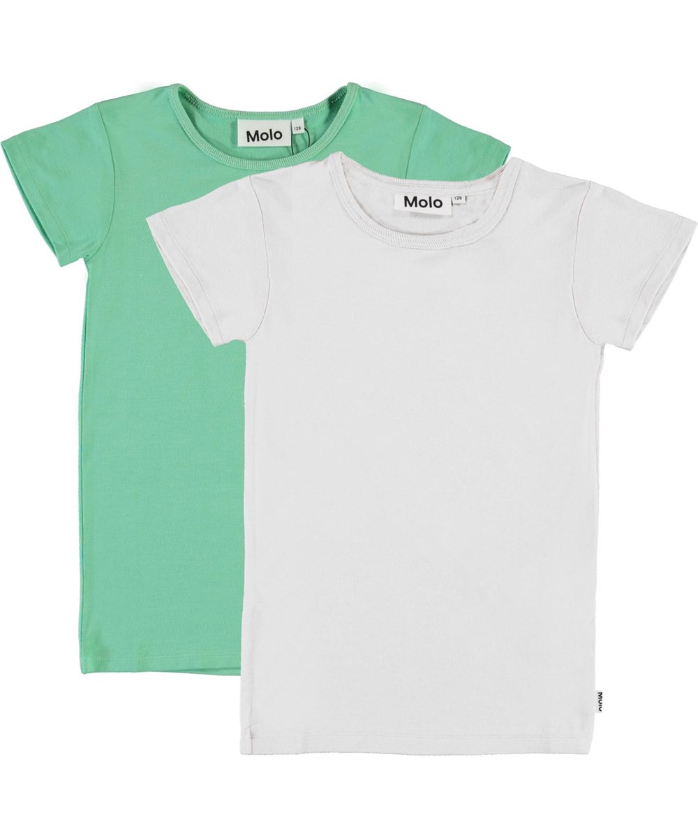 Rasmine 2-Pack - White Pistachio - Witte en groene t-shirts