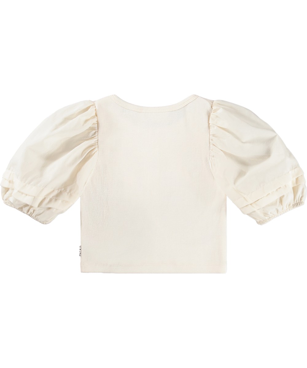 Rawna - Pearled Ivory - Gebroken wit kort kinder T-shirt gemaakt van biologisch katoen