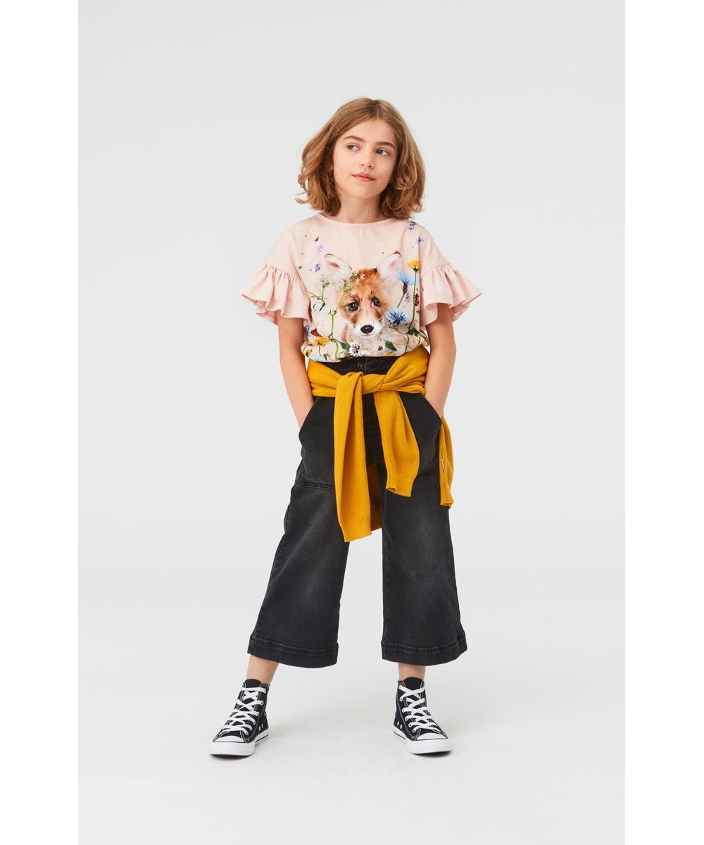 Rayah - Wildflower Fox - Roze t-shirt met een print van een vos