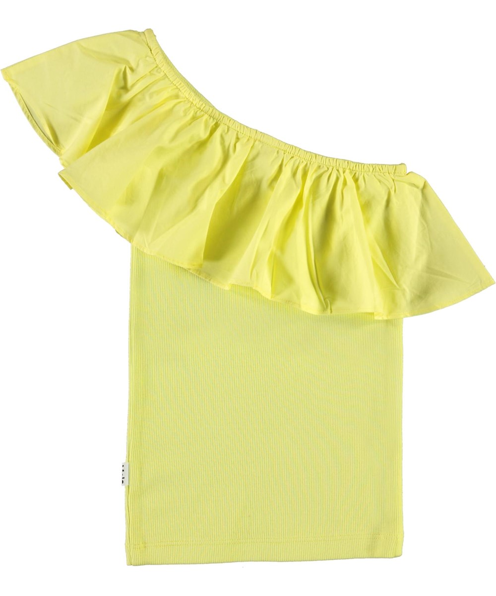 Rebecca - Pale Lemon - Gele biologische asymmetrische top