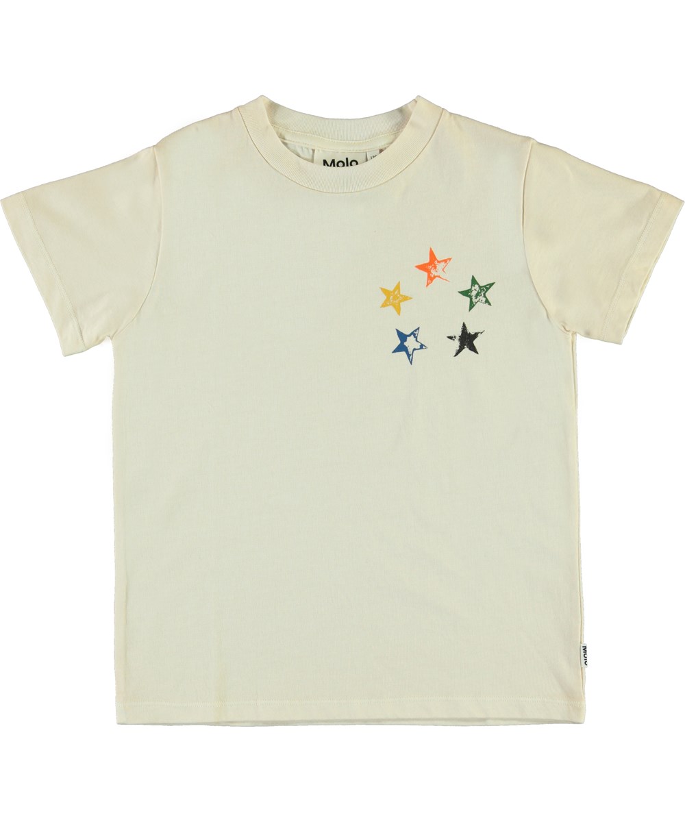 Reeve - Circle Of Stars - Witte biologische t-shirt met sterren