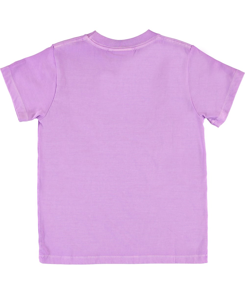 Reeve - Manga Purple - Paarse biologische t-shirt met rode tekst