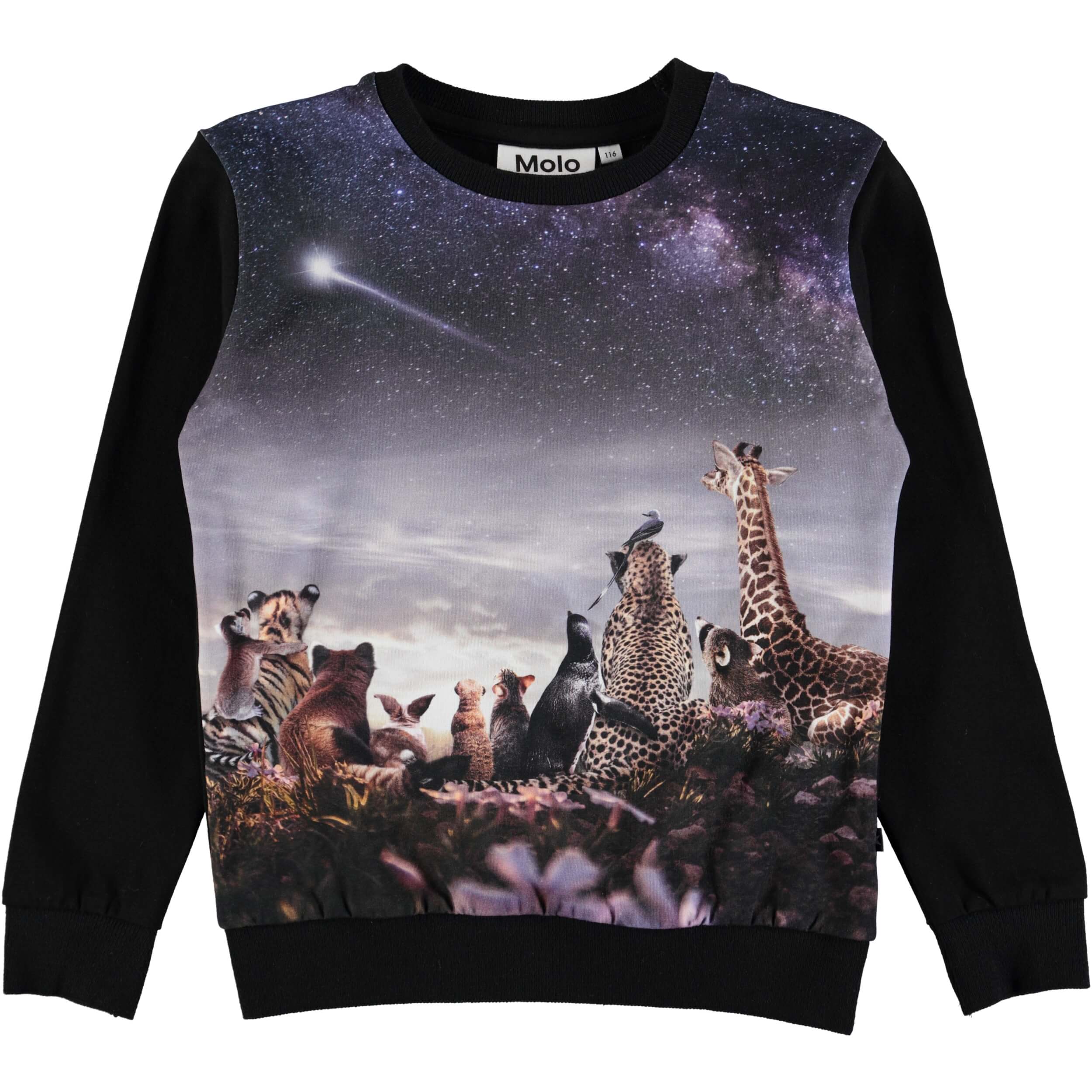 Regine Wish Upon A Star Zwarte trui met print van dieren Zwarte trui met print