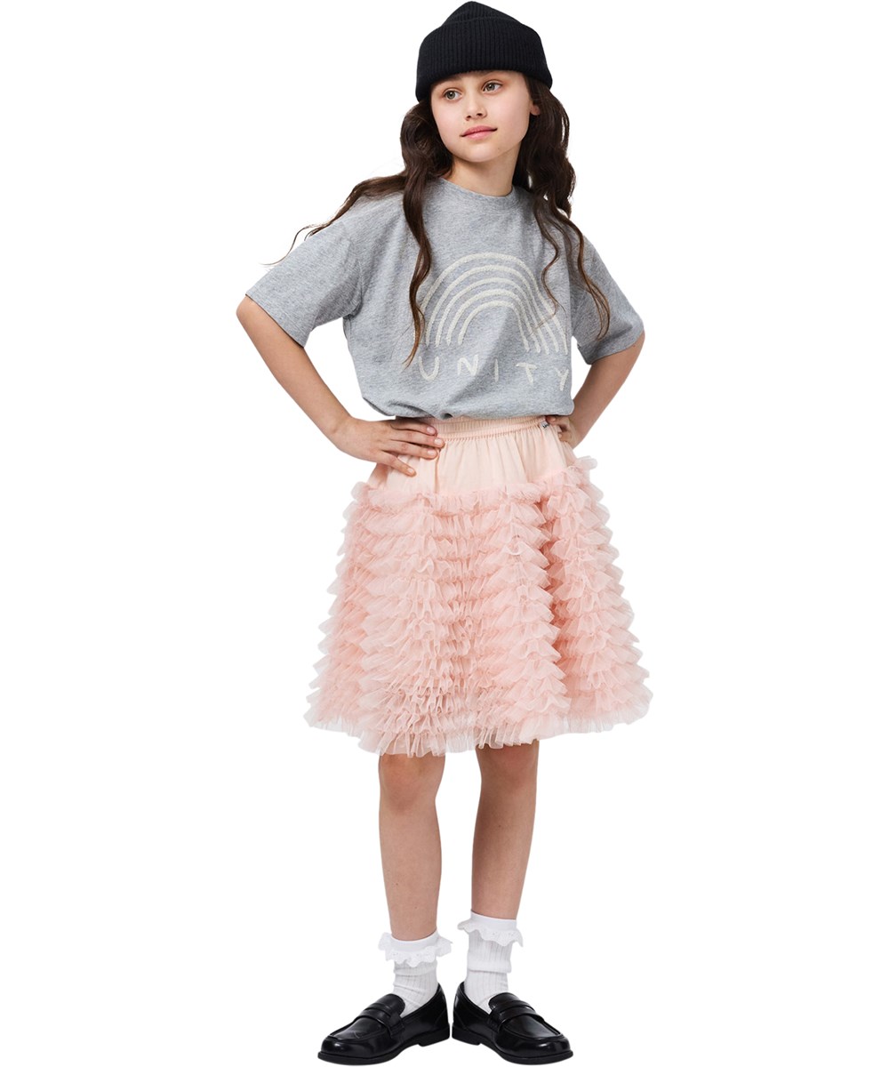 Reinette - Grey Melange - Grijs gemêleerd kinder T-shirt gemaakt van biologisch katoen