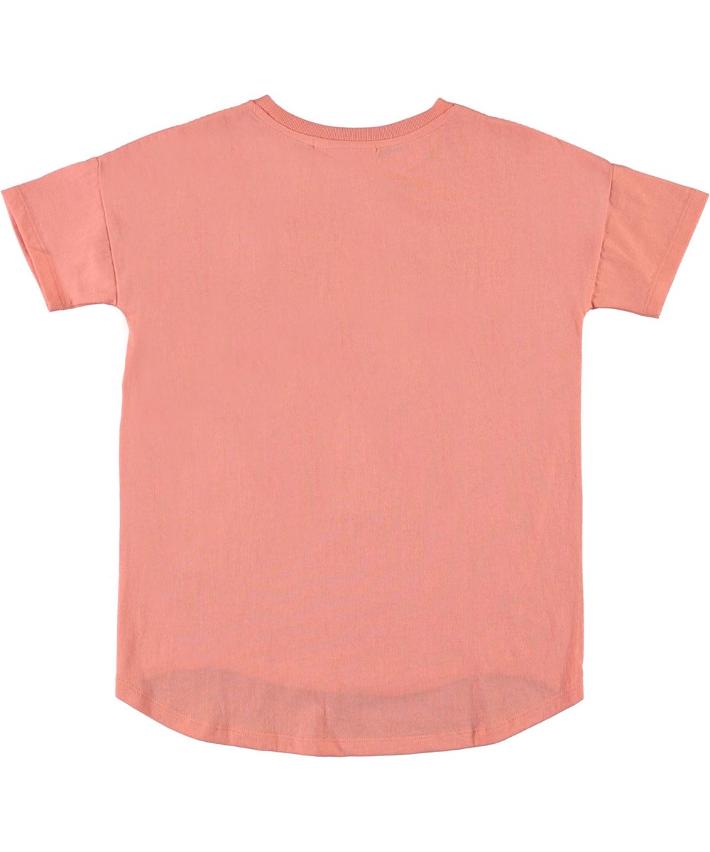 Renessa - Bees N Us - Koraalkleurige biologische t-shirt met vos met vleugels