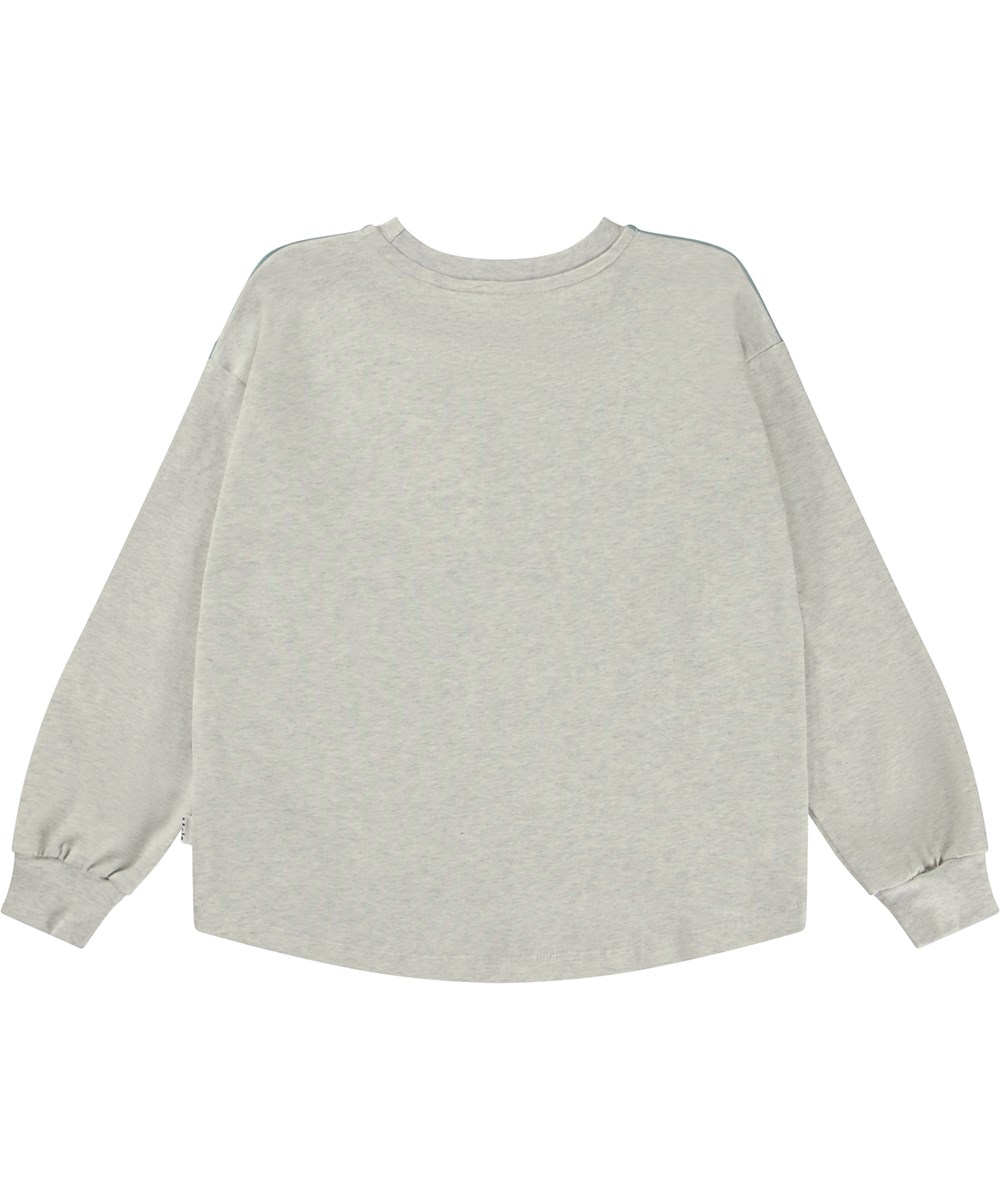 Reniza - Snapshot - Grijsgemêleerde biologische longsleeve met lama Print