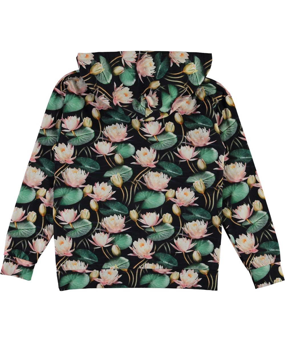 Rhona - Water Lilies - Biologische hoodie met waterlelie print