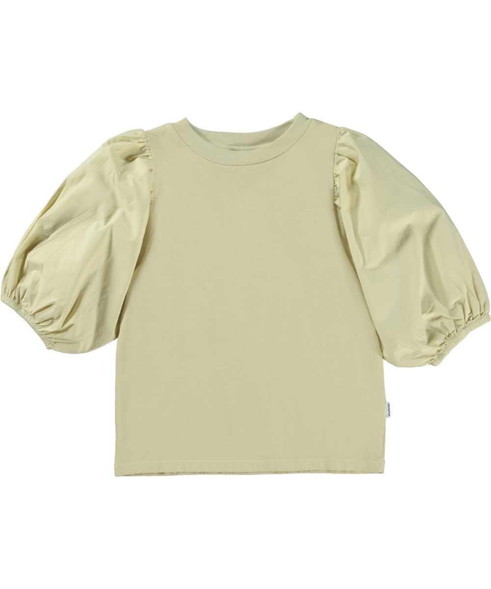 Rica - Vanilla - Lichtgele top met pofmouwen