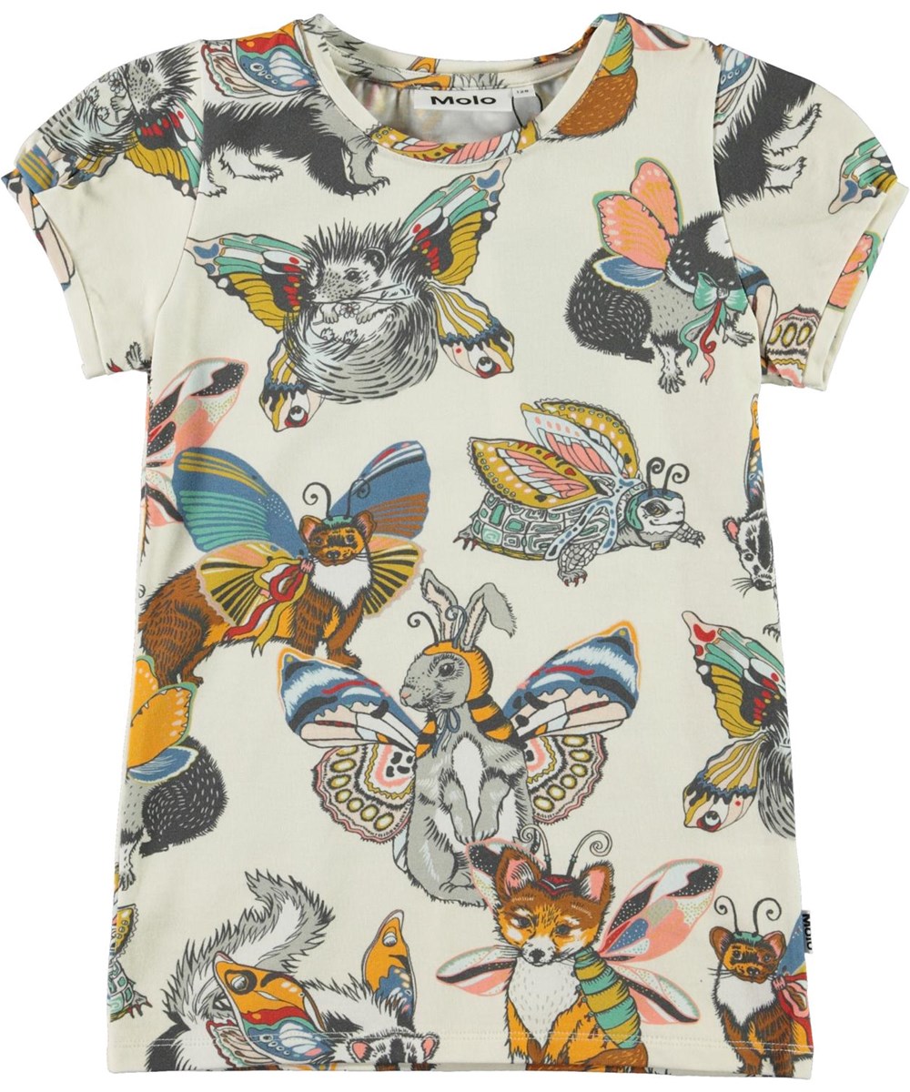 Rimona - Hedgerow Buzz - Biologische t-shirt met dierenprint