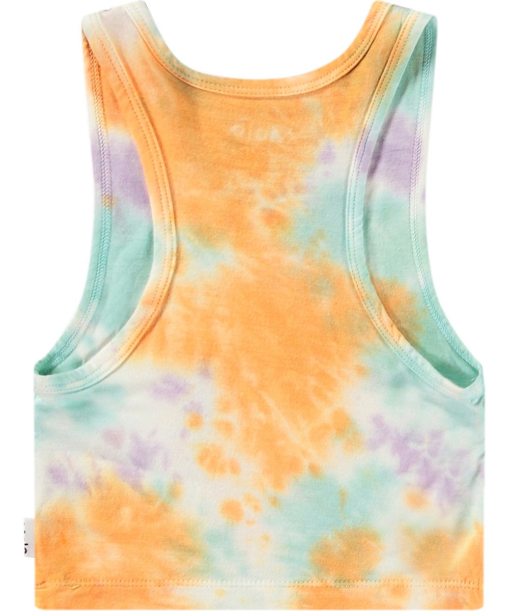 Rippi - Pastel Tie Dye - Cropped topje in kleurrijke tie dye van zacht elastische viscose met een ronde hals en grote armsgaten.