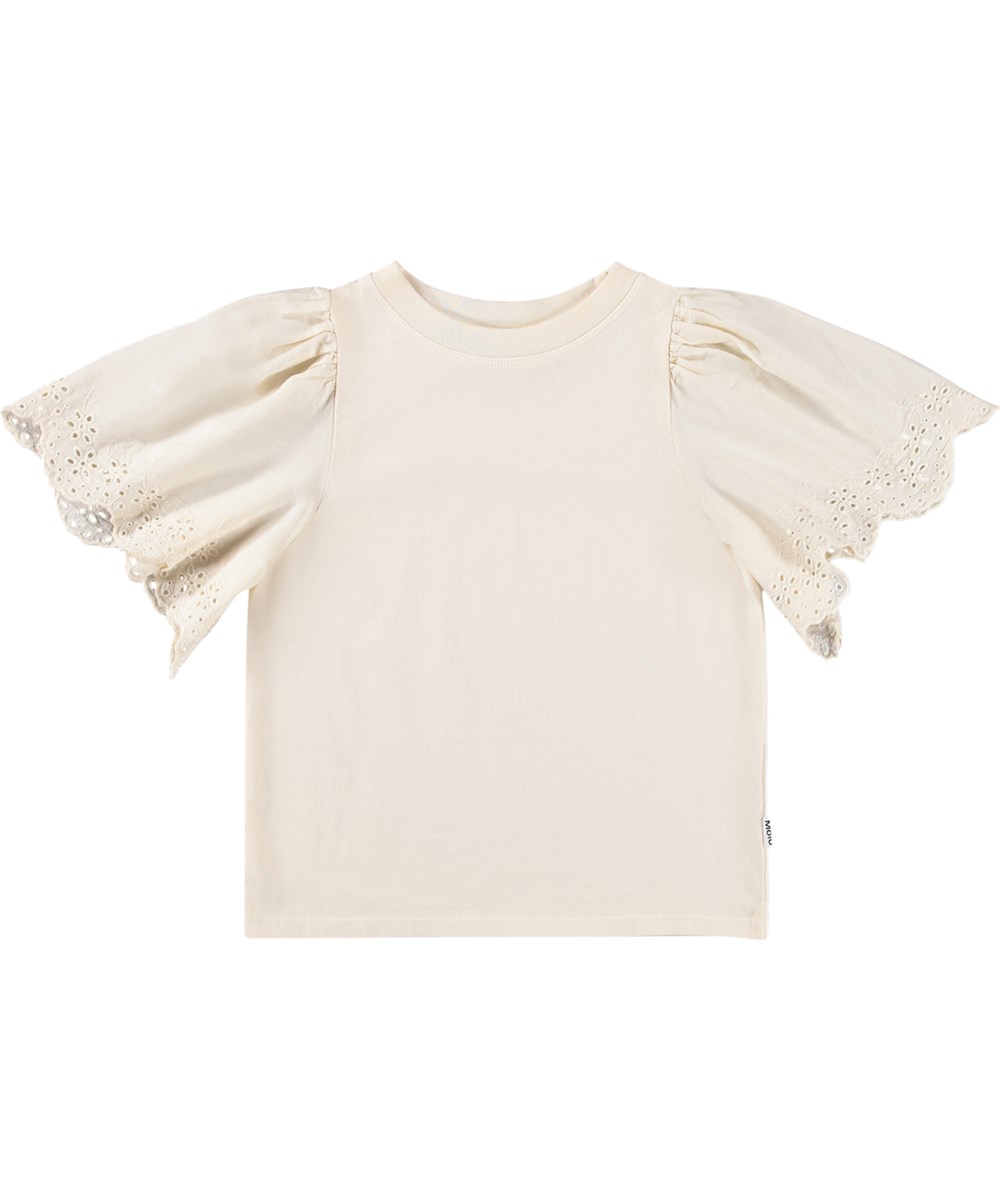 Ritza - Pearled Ivory - Beige kinder T-shirt gemaakt van biologisch katoen