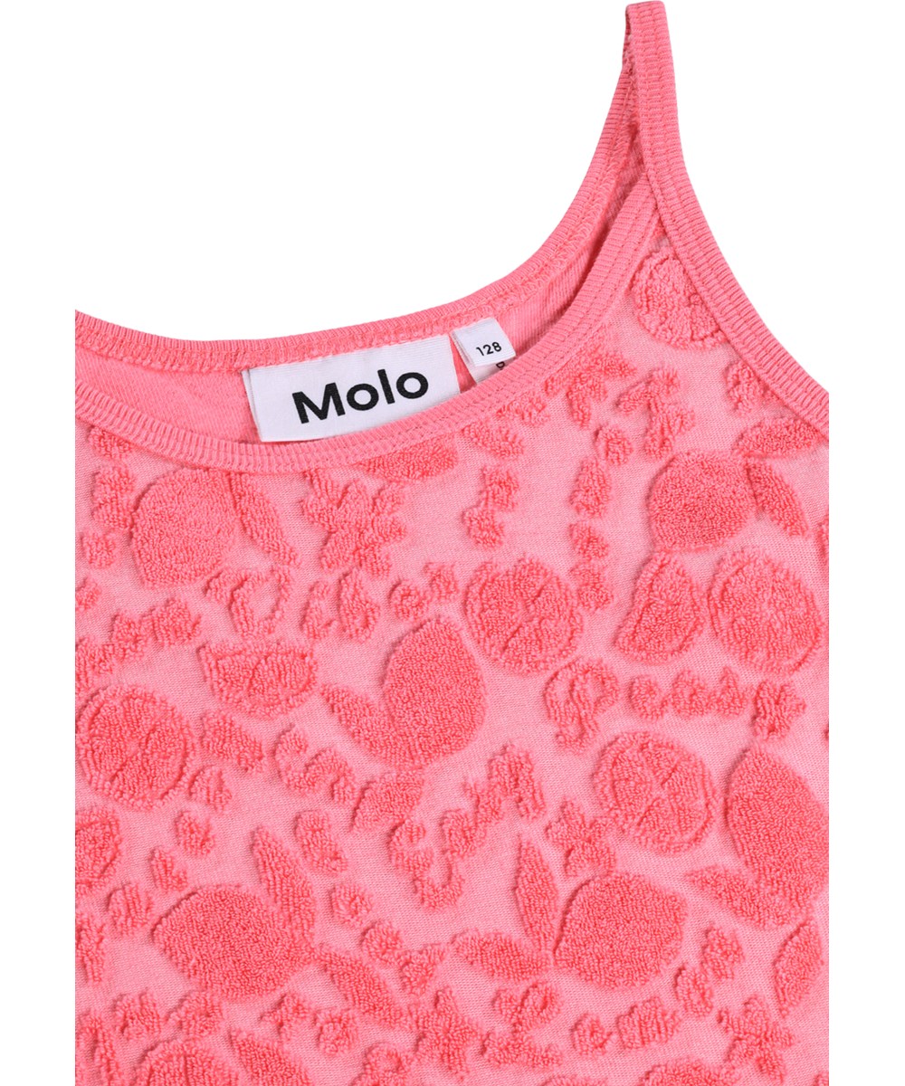 Rizi - Lemon Quotes - Roze top voor kinderen met een patroon van citrusvruchten gemaakt van katoenen badstof.