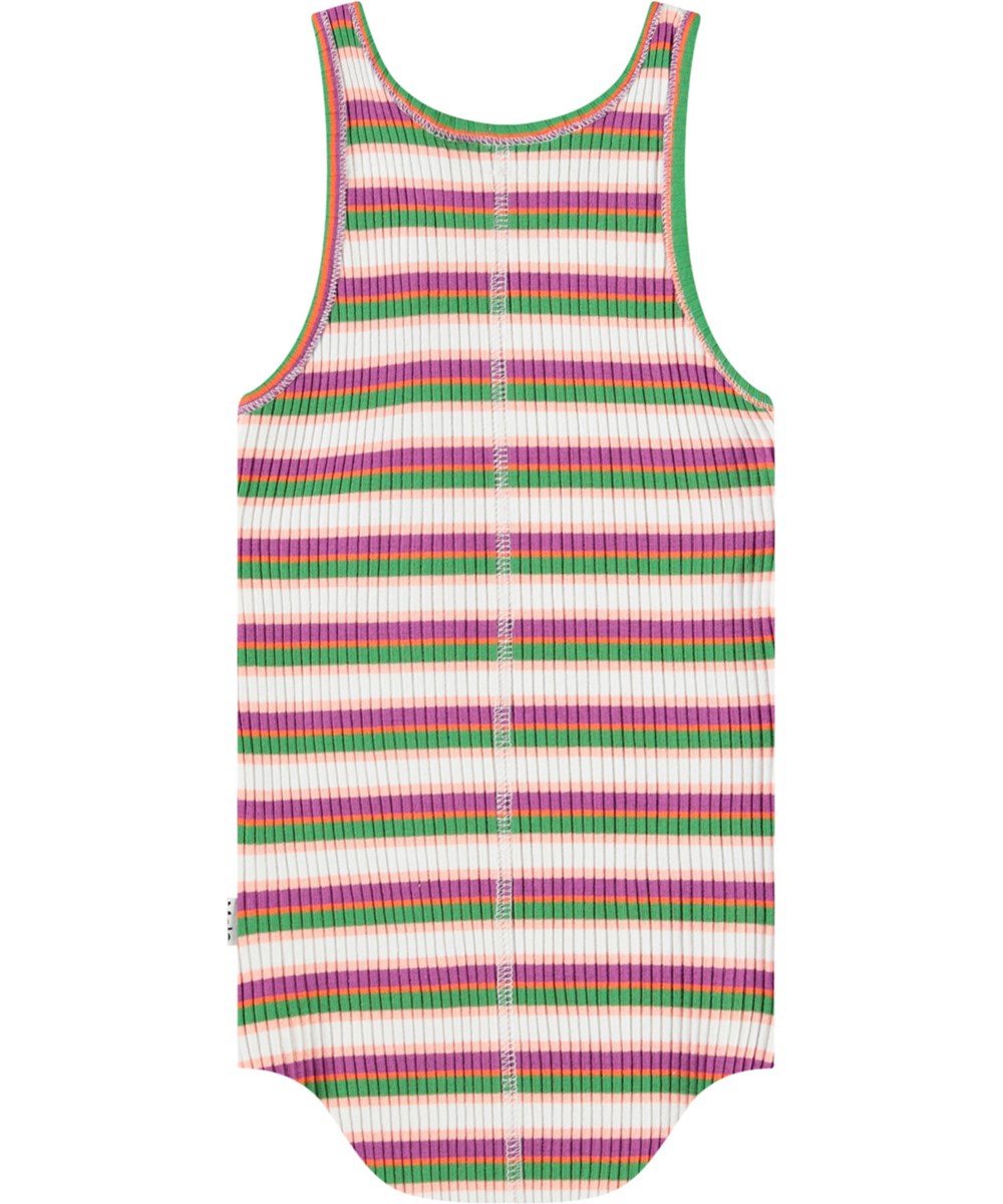 Roberta - Jungle Stripe - Gestreepte kinderhemdje van zacht biologisch ribkartoen met ronde hals.