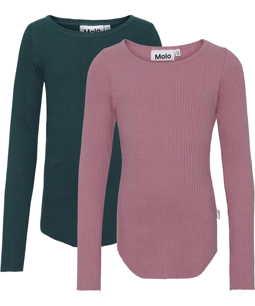 Rochelle 2-Pack - Green Orchid - Duopak top met een groene en paarse