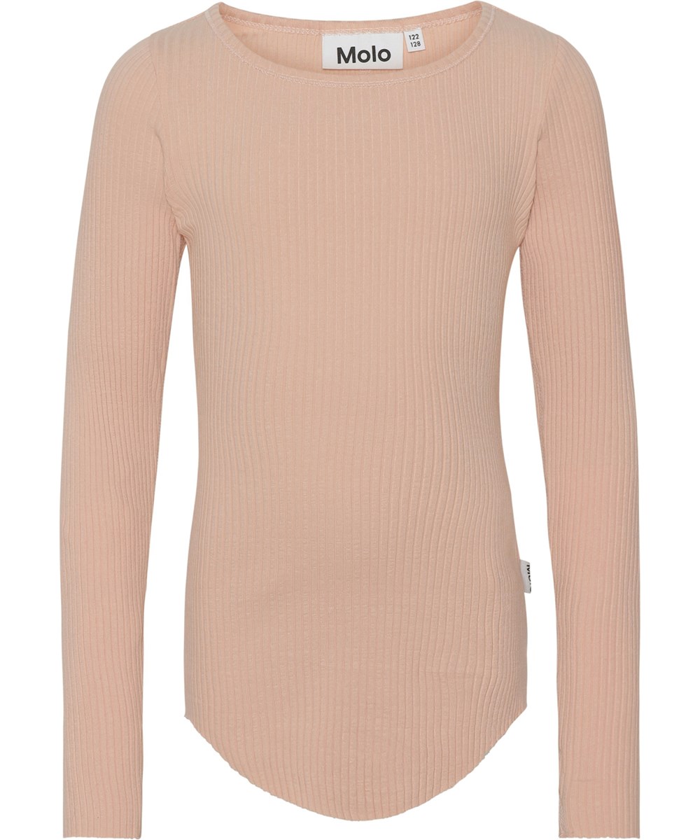 Rochelle - Fluffy Rose - Lichtroze biologische rib top