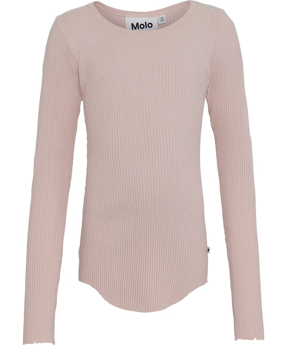 Rochelle - Powder - Lichtroze biologische rib shirt