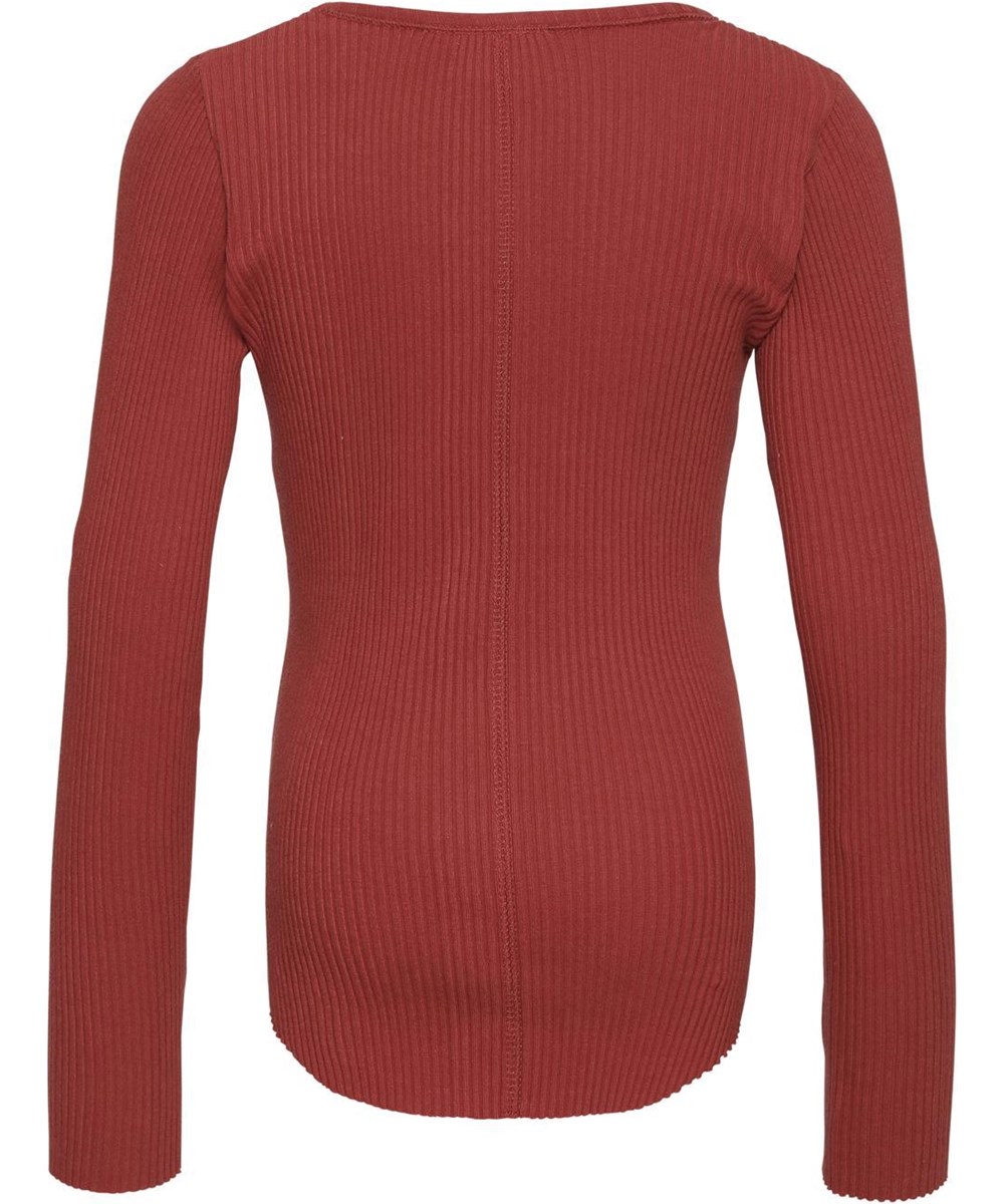 Rochelle - Bossa Nova - Rode biologische rib shirt