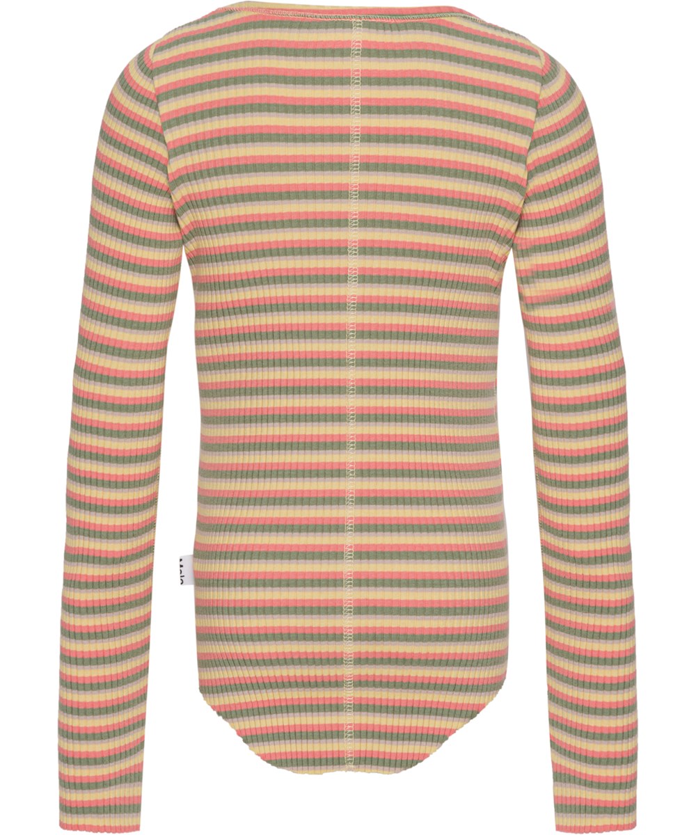 Rochelle - Sun Coral Moss - Gestreepte biologische top