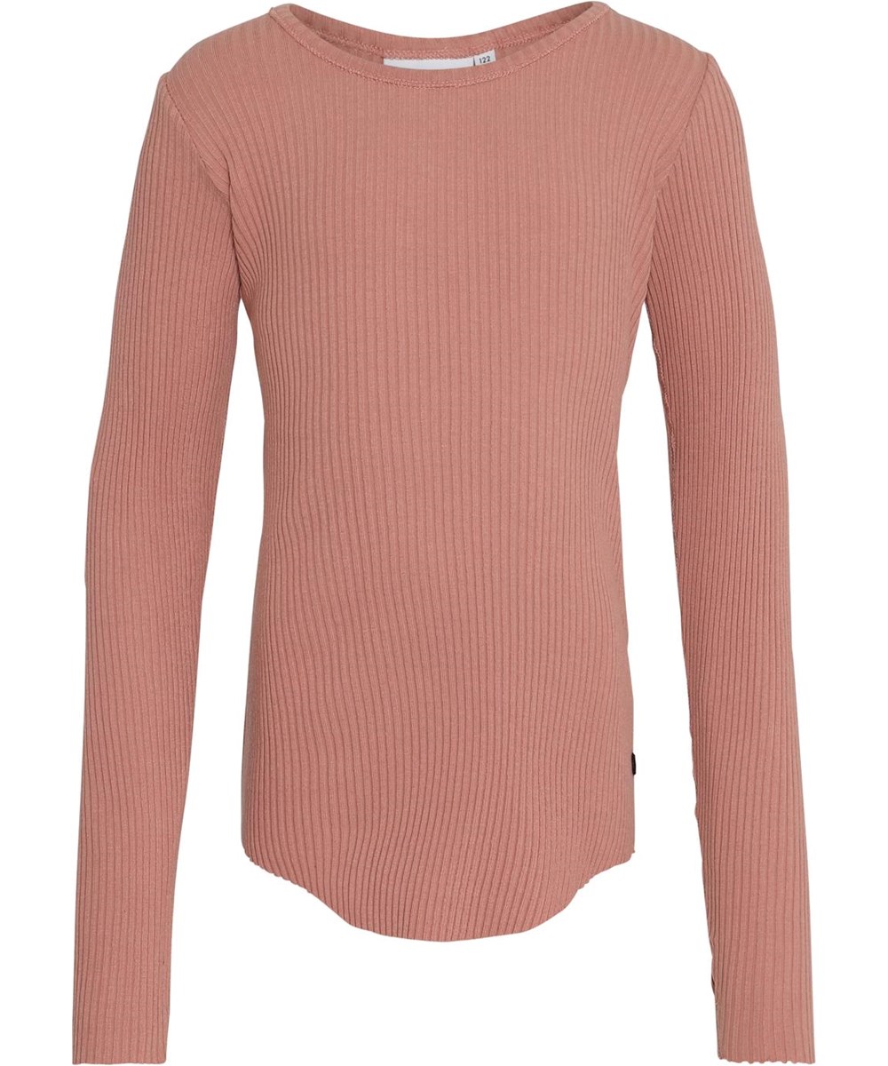 Rochelle - Desert Sand - Roze biologische ribshirt