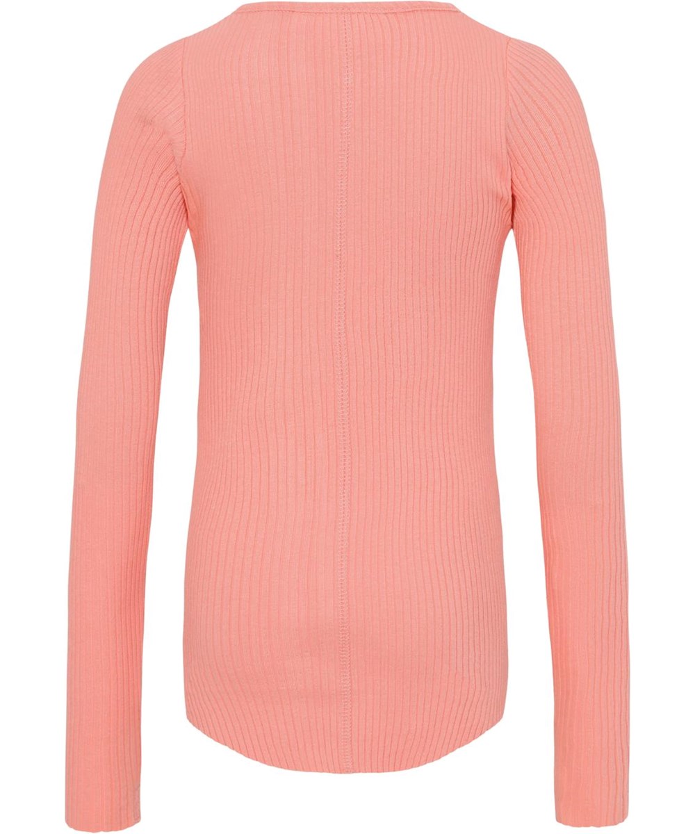 Rochelle - Burnt Coral - Koraalkleurige rib shirt