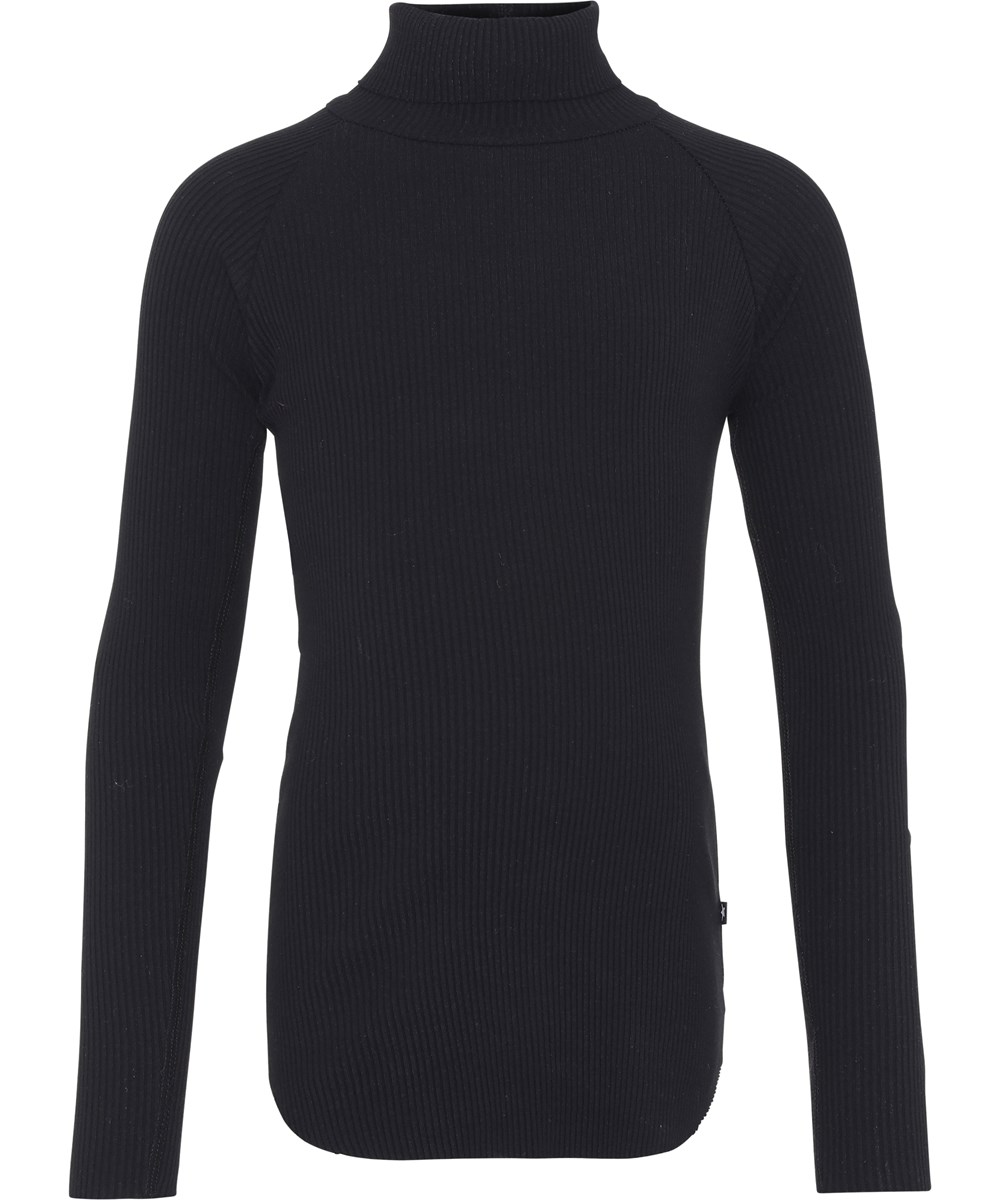 Romaine - Black - Zwarte biologische rib shirt