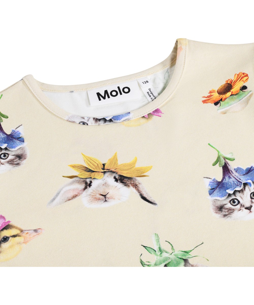 Rose - Floral Fun - Beige kinder longsleeve gemaakt van biologisch katoen