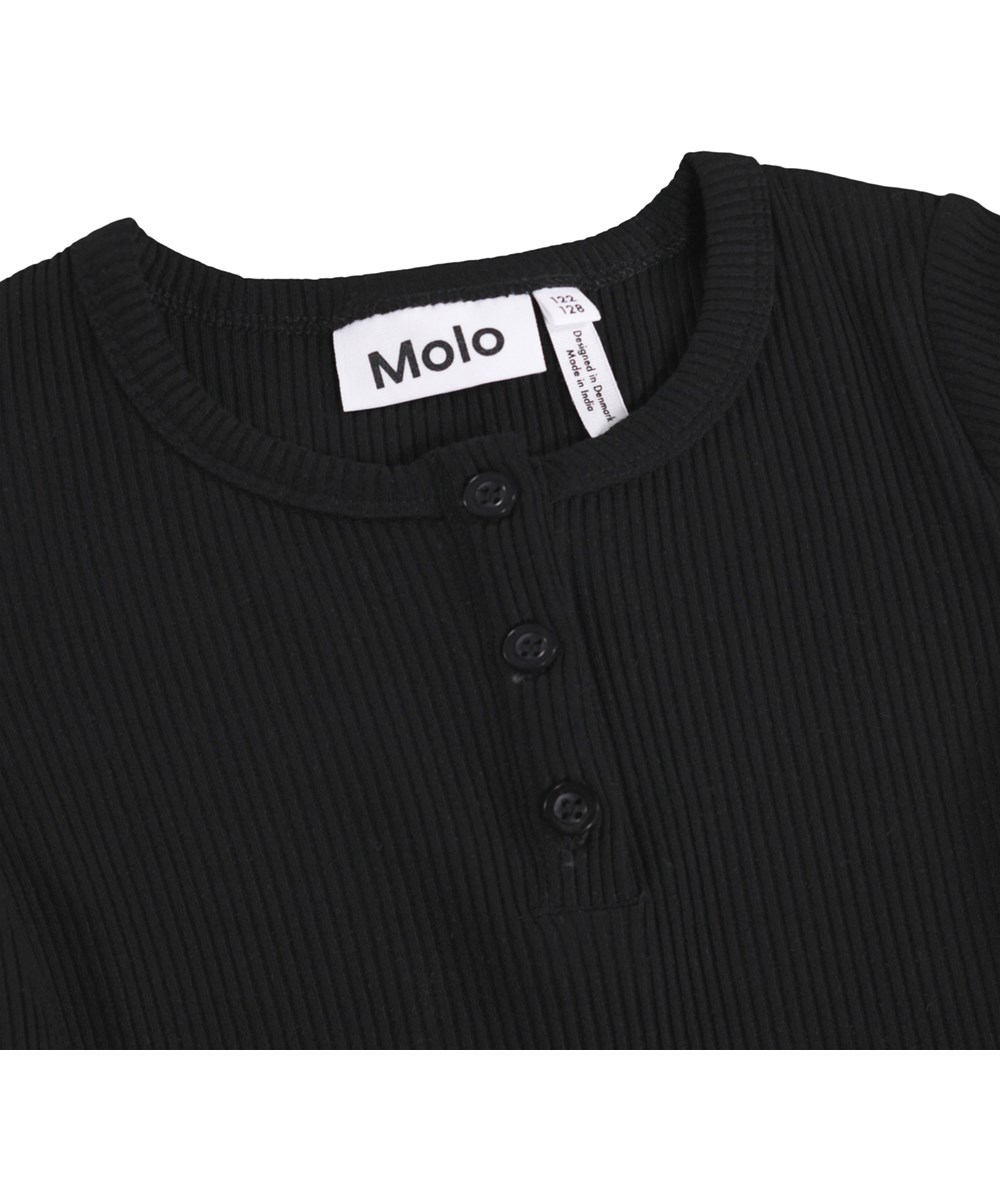 Rosey - Black - Zwart kinder T-shirt gemaakt van viscose rib