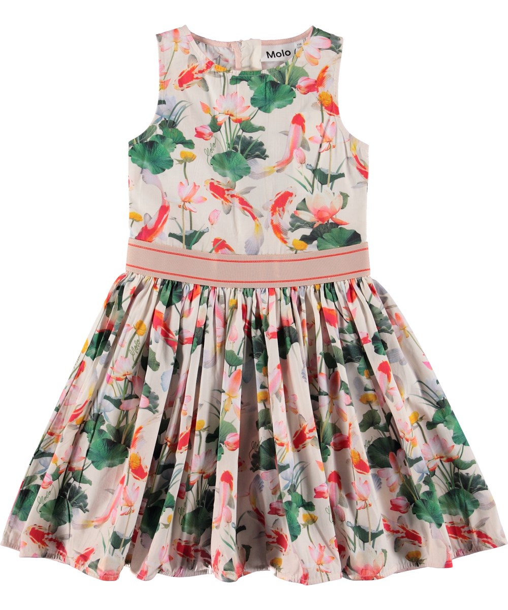 Carli - Lotus Koi - Dress with flowers and fish.