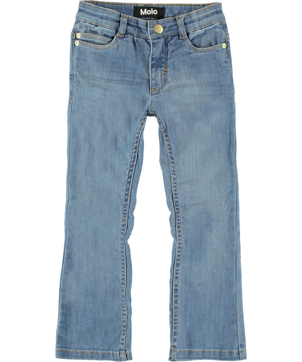 Aliza - Light Washed Blue - Blue bootcut jeans.