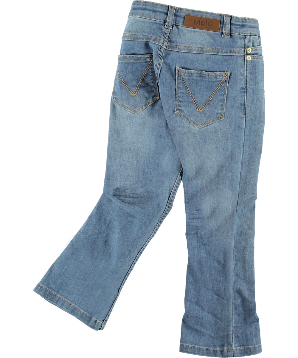 Aliza - Light Washed Blue - Blue bootcut jeans.