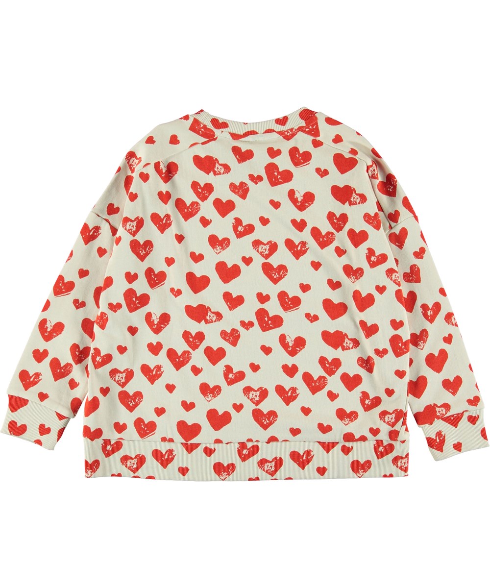 Mandy - All Is Love - Sweatshirt with red hearts. 