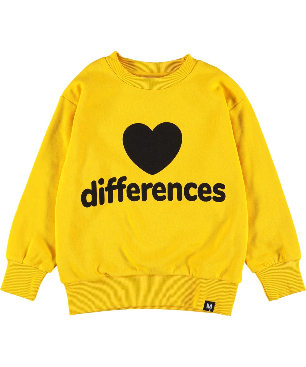 Mik - Comet - Yellow sweatshirt with heart.