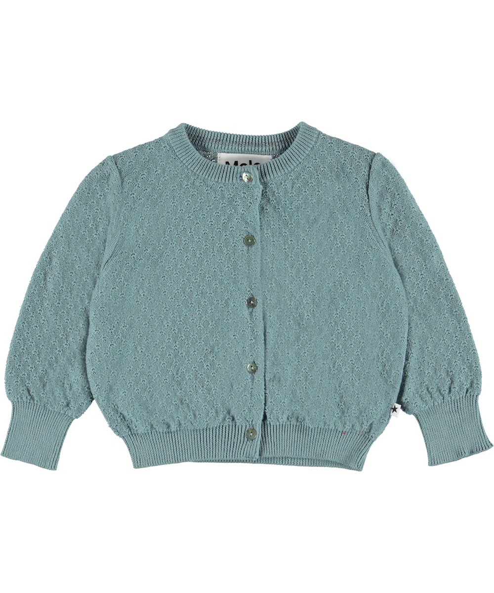 Ginny - Misty Blue - Baby cardigan i blå.