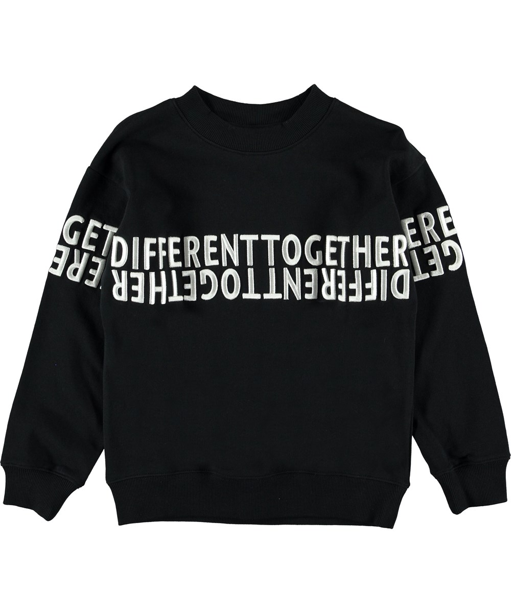Morrison - Black - Sort sweatshirt med hvid tekst. 
