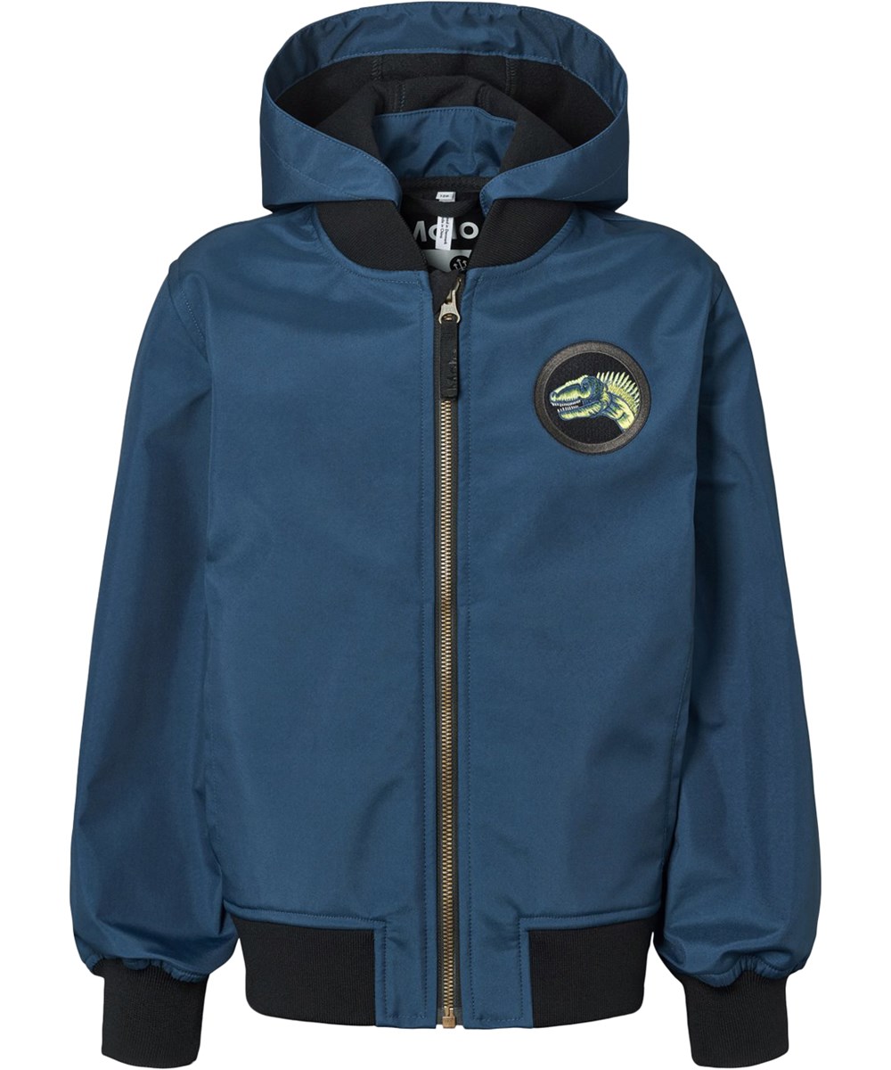 Cloudy - Oceanica - Blaue wasserabweisende Bomberjacke mit abnehmbarer Kapuze für Kinder