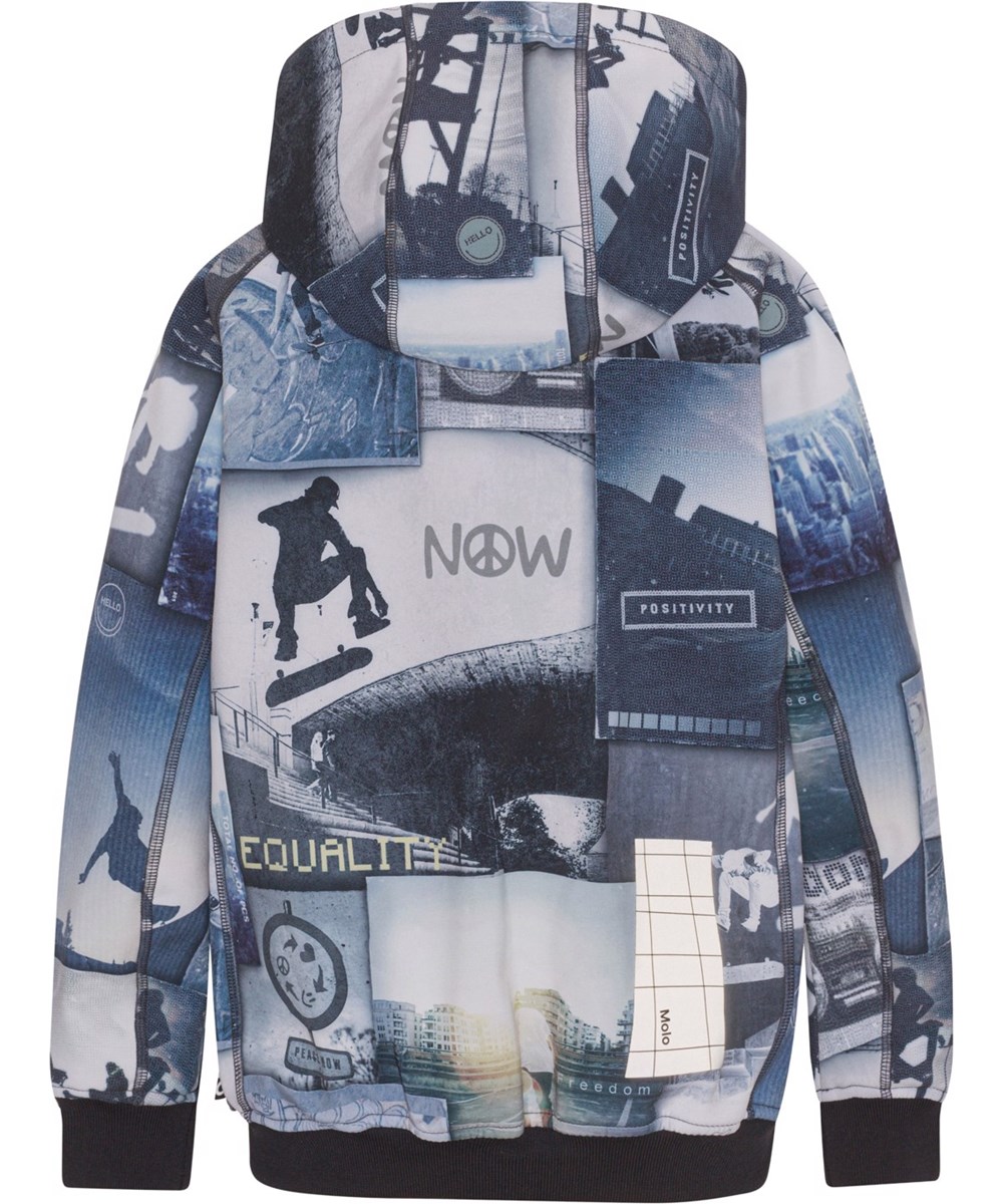 Cloudy - Urban Skate - Softshell-Jacke in Blau mit Skate-Print