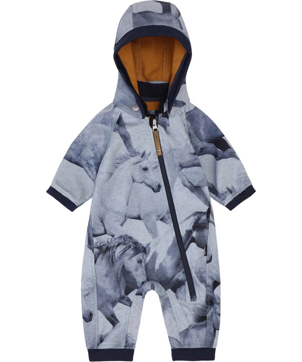 Hill - Dream Horses - Baby-Anzug aus recyceltem Softshell mit Pferde-Print