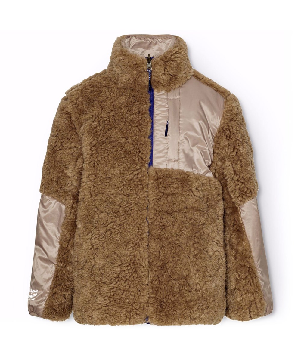 Ugo - Mocha - Wendbare Fleecejacke für Kinder in Brauntönen