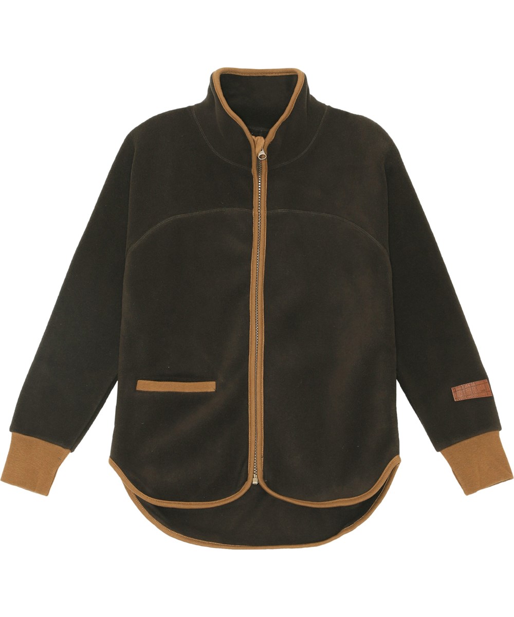 Ulani - Deep Oak - Dunkelbraune Fleecejacke recycelt