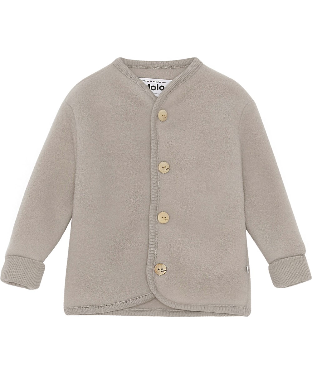 Umber - Moon Sand - Beige Babyjacke aus Wolle