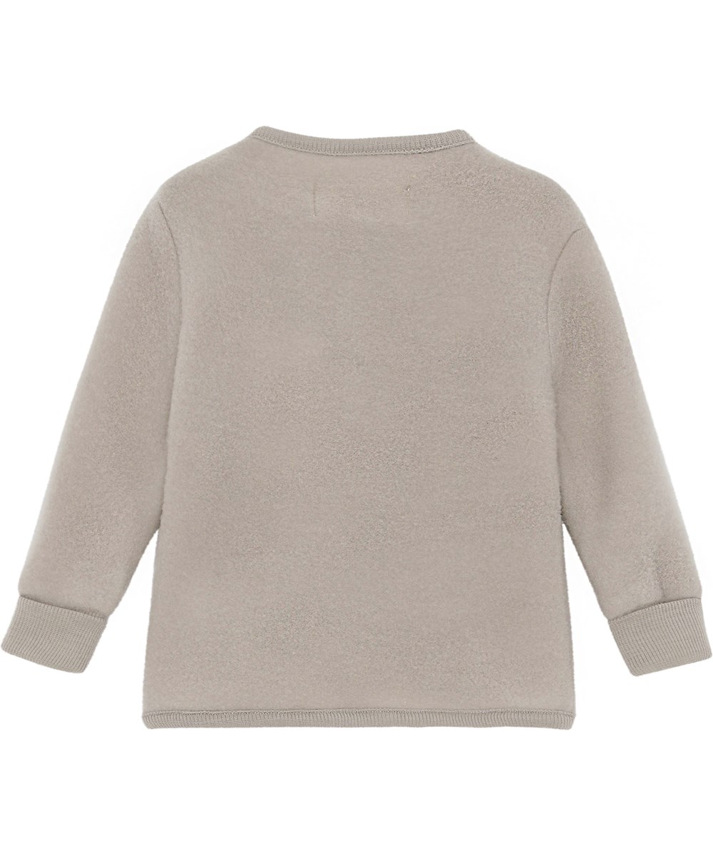 Umber - Moon Sand - Beige Babyjacke aus Wolle