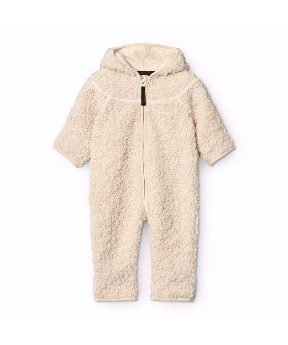 Umeko - Vanilla - Rohweißer Fleeceanzug für die Kleinen aus recyceltem Polyester mit weichem Baumwollfutter.