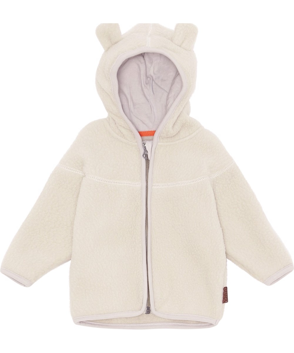 Ummi - Moon - Recycelte weiße Baby-Fleecejacke