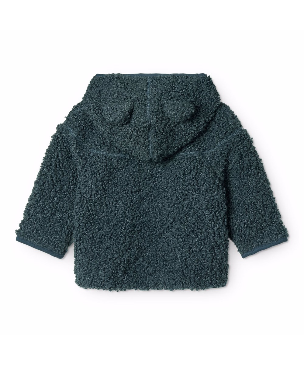 Ummi - Night Navy - Dunkelblaue Fleecejacke für die Kleinen aus recyceltem Polyester mit weichem Baumwollfutter.