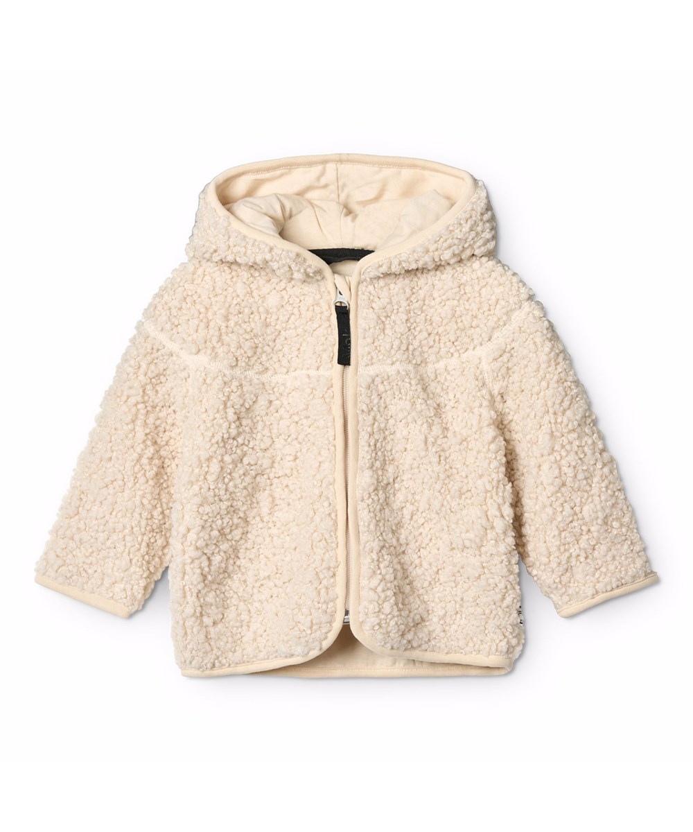Ummi - Vanilla - Rohweiße Fleecejacke für die Kleinen aus recyceltem Polyester mit weichem Baumwollfutter.